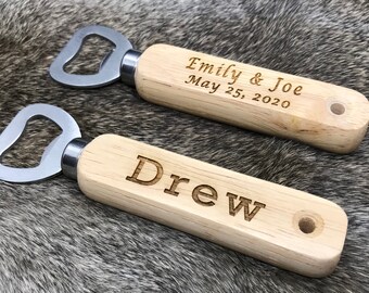 Personalized Wooden Groomsmen Bottle Opener, Bar Blade Gift