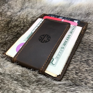 VALENTINES DAY Gift for Him, Front Pocket Magnetic Money Clip, Personalized Magnetic Wallet