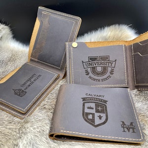 REGALOS DE GRADUACIÓN, Cartera de cuero, Cartera universitaria, Cartera del equipo deportivo colegiado universitario, Graduación universitaria, Regalo para hijo, Cartera plegable