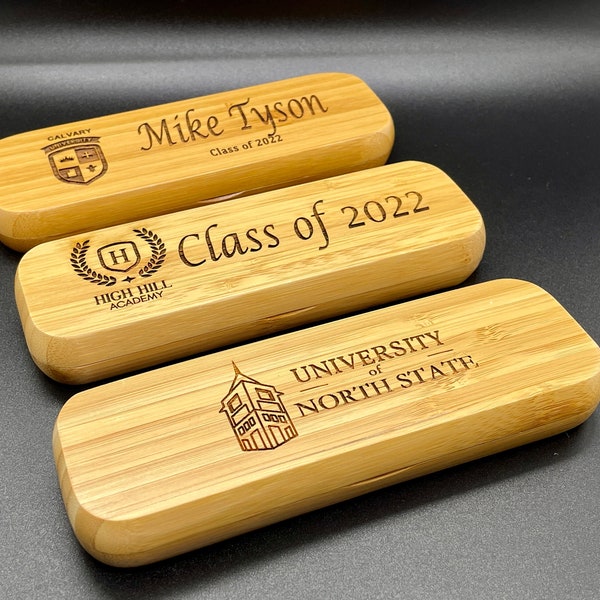 CADEAUX DE GRADUATION, Stylos personnalisés, Stylo universitaire, Stylo d’équipe sportive collégiale, Diplôme universitaire, Cadeau pour fils, Ensemble de stylos en bois