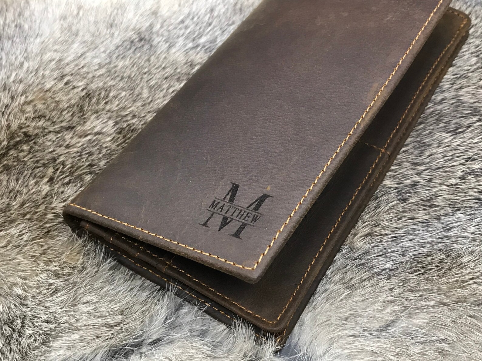 Bifold Wallet Tall Wallet PERSONALIZED Wallet Leather Etsy