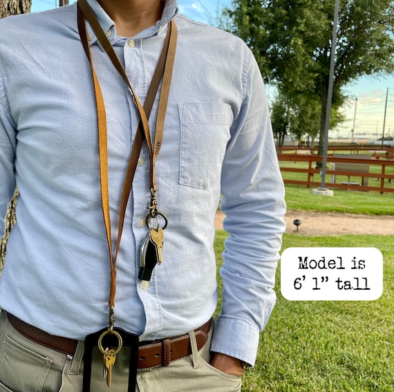 Personalized Leather Lanyard, Christmas Gift for Teacher, Nurse