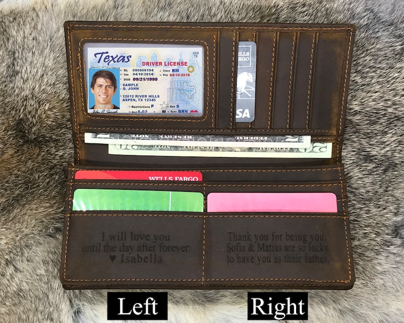 LONG WALLET, MAN Long Leather Wallet, Personalized Long Bifold Wallet, Tall Wallet, Christmas Gift for Him 
