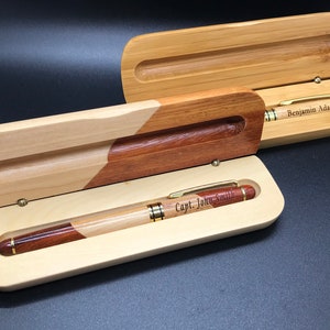 Wood Pen Set, Monogrammed Pen Set, Engraved Pen Case, Personalized Pen Set, Monogrammed Wood Pen, Desktop Pen Holder, CEO Gifts, Boss Gift image 3