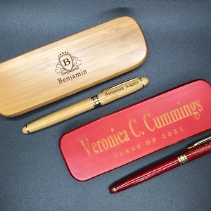 Wood Pen Set, Monogrammed Pen Set, Engraved Pen Case, Personalized Pen Set, Monogrammed Wood Pen, Desktop Pen Holder, CEO Gifts, Boss Gift image 7