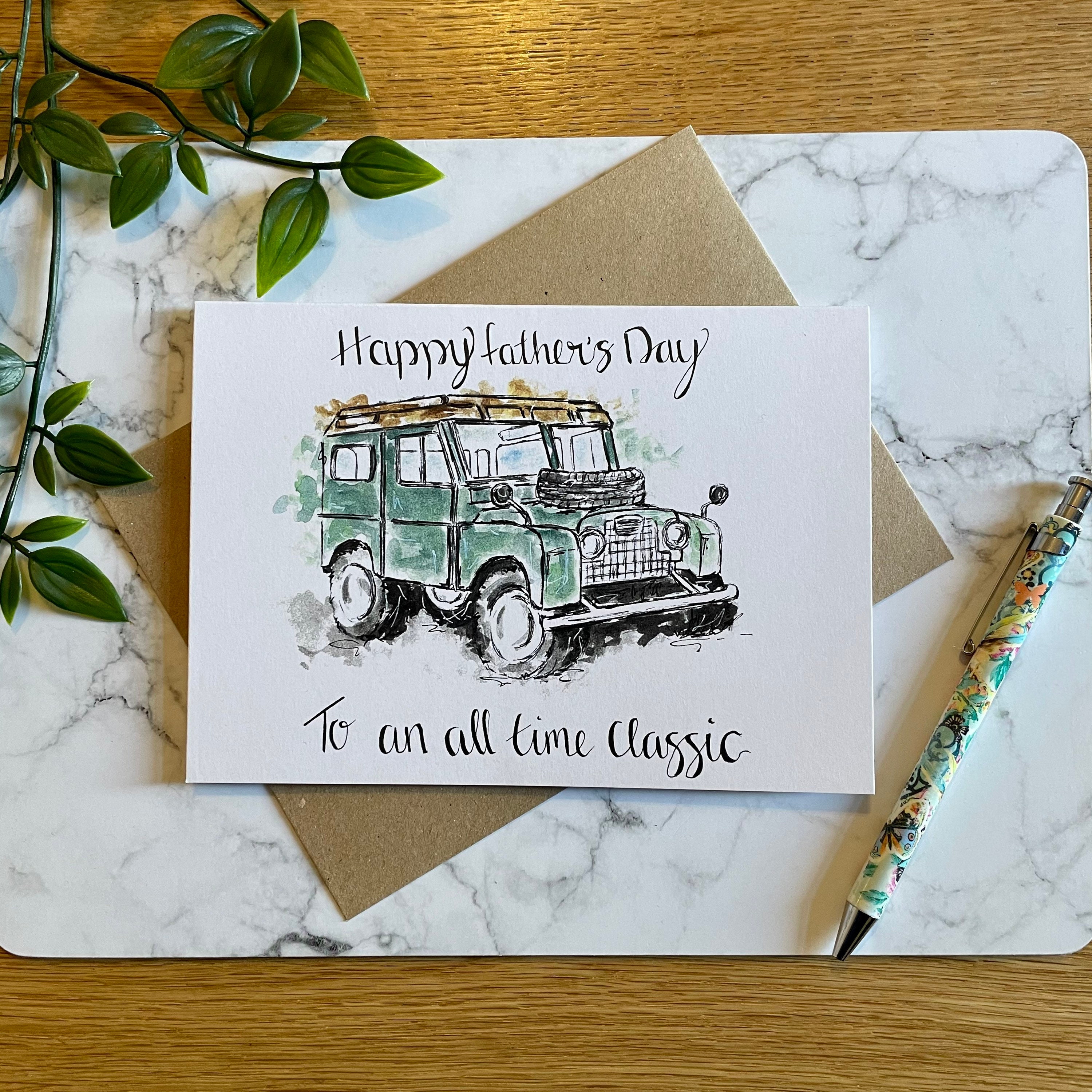 Land Rover Fathers Day Card Land Rover Classic Car Etsy