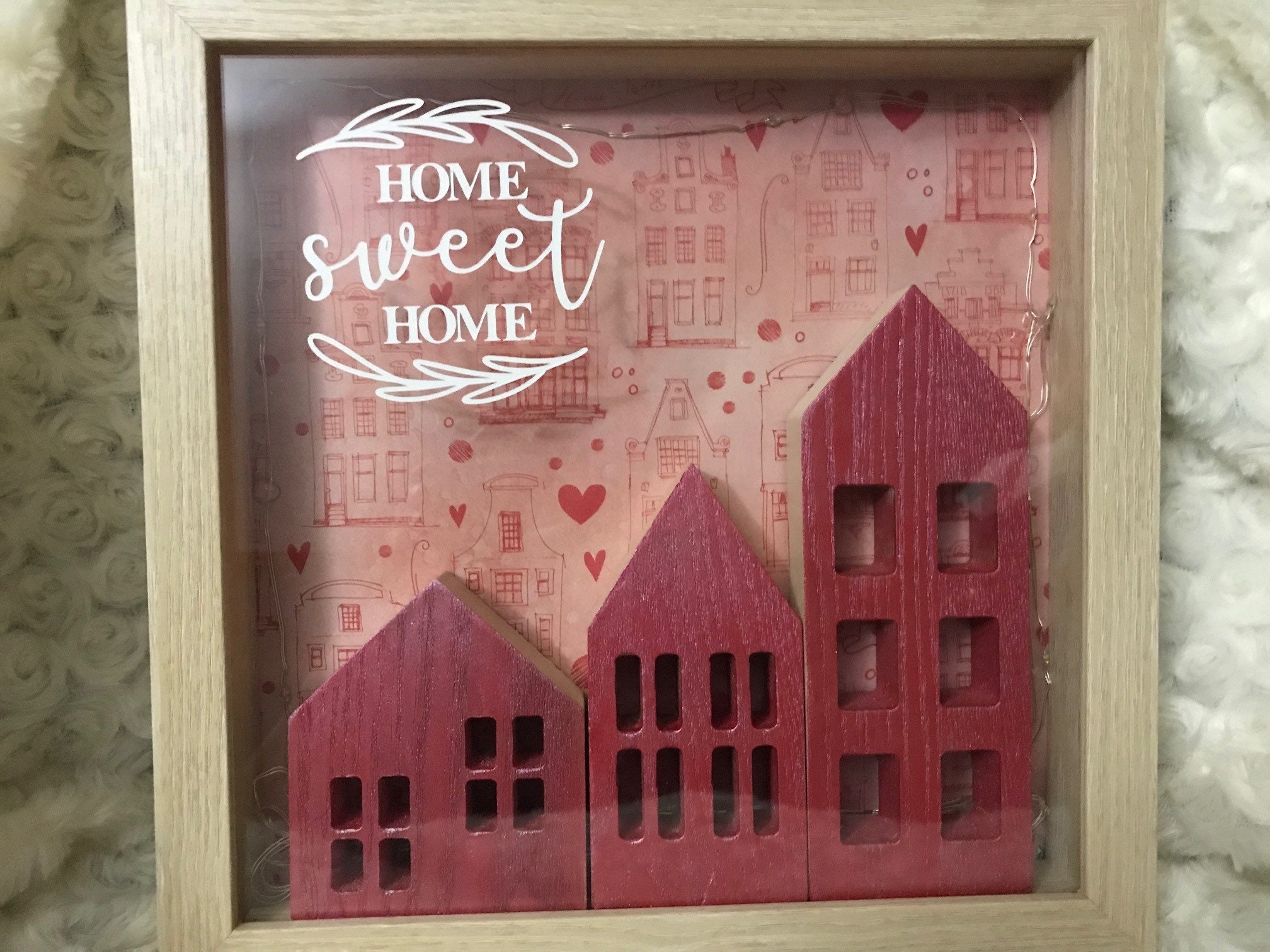 Home Sweet Home Shadowbox With Battery Operated Lights Etsy