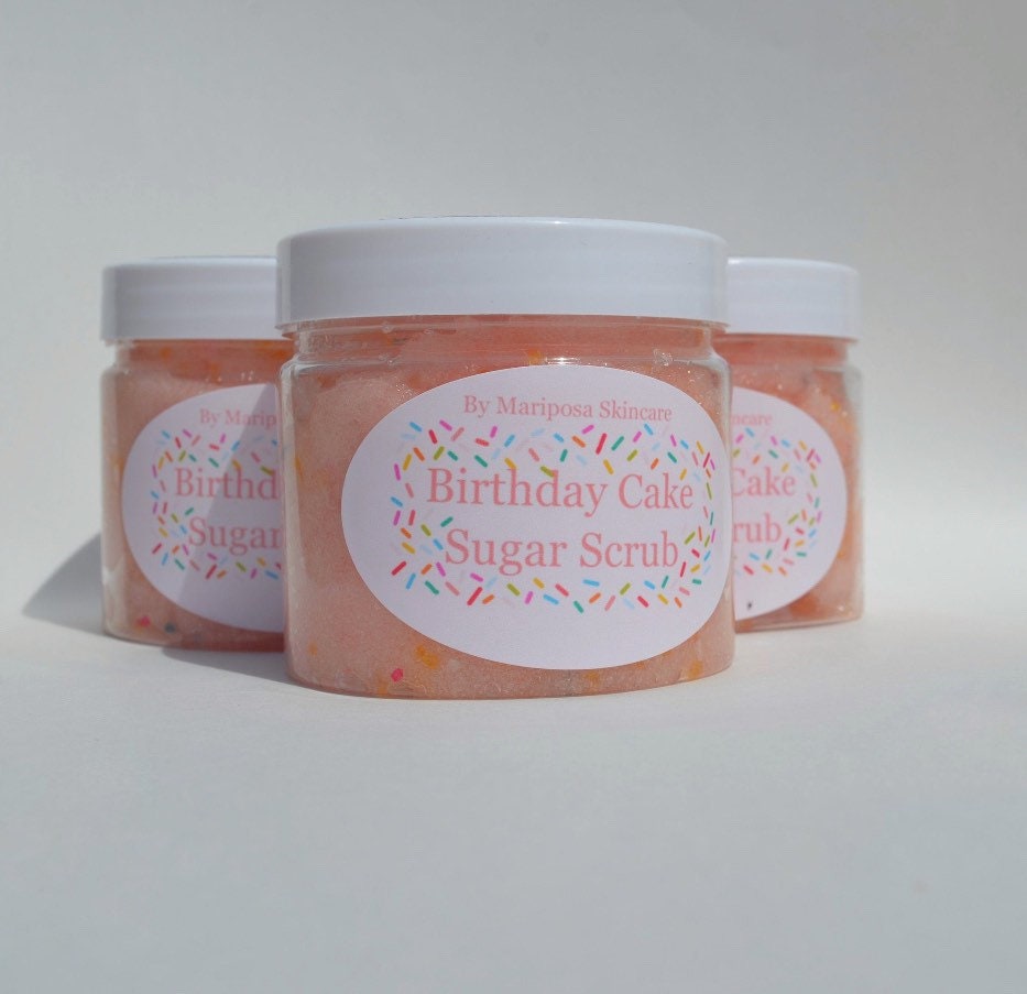 Birthday Cake Sugar Scrub Natural Body Scrub Etsy