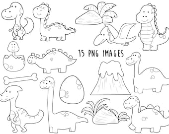 coloring activity clipart, cut files clipart, Dinosaur Digital stamp, line art clipart, Coloring doodle clipart
