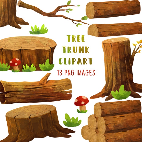 Tree trunk clipart, tree clipart, tree png, tree clip art png, instant download, tree branch png, digital clipart, trees clipart