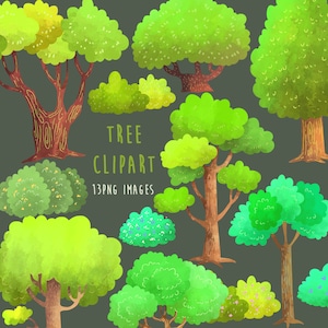 Trees clipart, Spring clipart, Trees png, Bush clipart, Seasonal Clipart, Green trees, Bush, Summer clipart