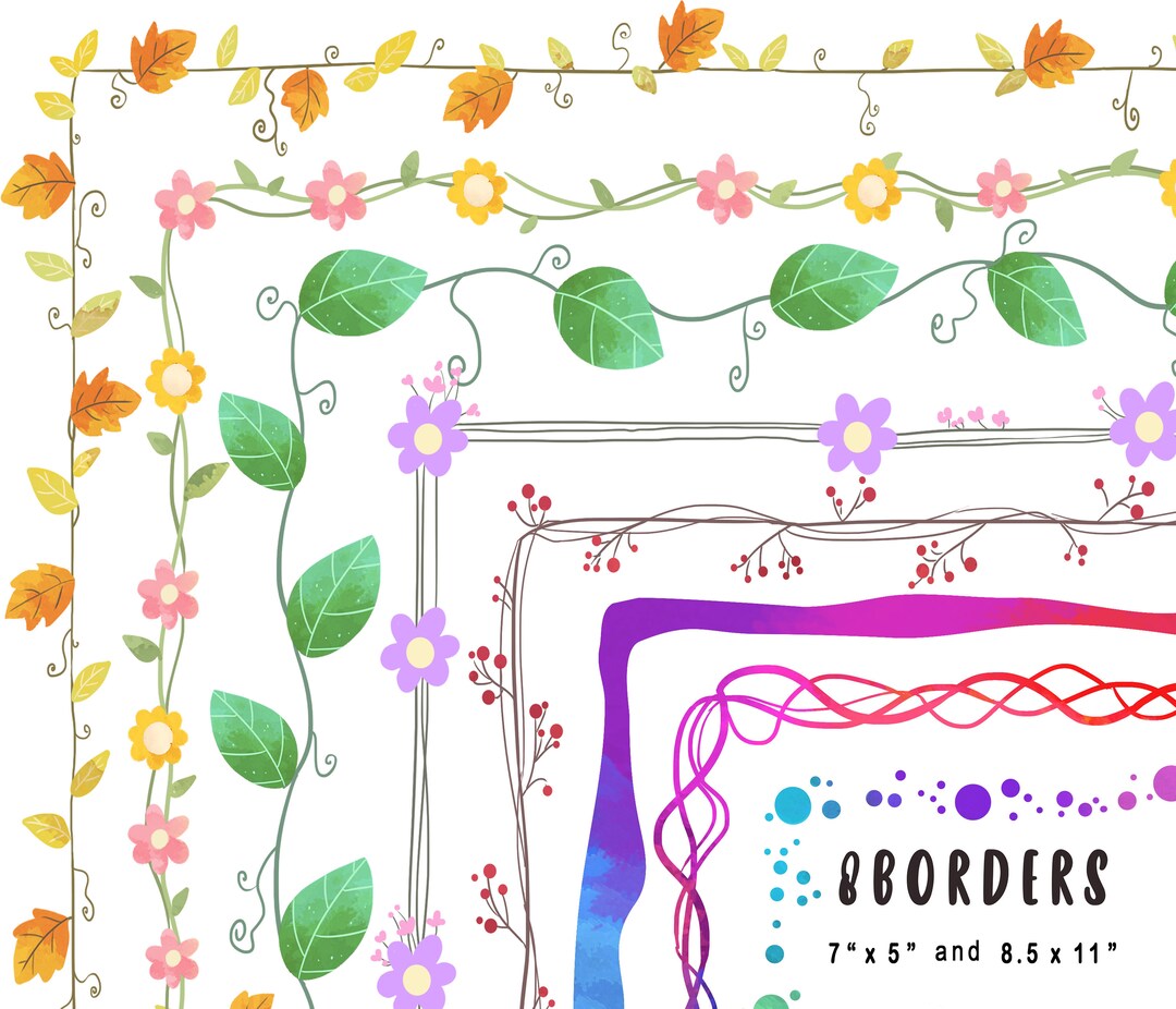 Frame Clipart, Borders Clipart, Flower Borders