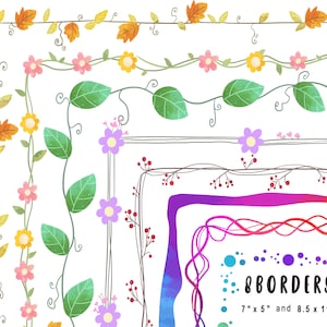 Imágenes prediseñadas de marcos, imágenes prediseñadas de bordes, imágenes prediseñadas de bordes de flores, imágenes prediseñadas de bordes de arcoíris. Imágenes prediseñadas de bordes de arcoíris, gráficos de marcos, uso comercial.