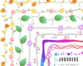 Frame Clipart, Borders clipart, Flower borders Clipart, Rainbow borders png. Rainbow borders clipart, Frame graphics, commercial use
