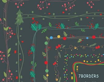 Christmas Borders, Holiday Borders, Christmas Borders Clipart, Holiday Clipart, Holiday Borders Clip Art Set, Border Clipart PNG