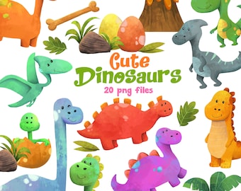 Dinosaur Clipart, Baby Dinosaur Clipart, Cute Dinosaur Clipart, scrapbook printable dinosaur clip art,  Instant Download, printable dinosaur