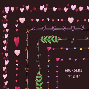 Valentine Rahmen Clipart, Grenzen Clipart, Herzen Grenzen Clipart, Grenzen png Clipart, Rahmen Grafiken, kommerzielle Nutzung, Happy Valentine