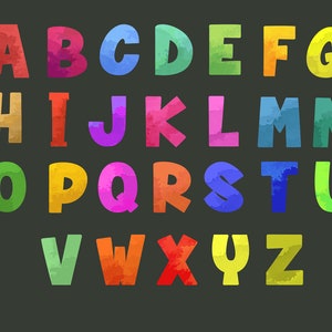 Watercolor Alphabet ClipArt, Alphabet clipart, Letters clipart, Letters Png, Commercial use, Digital alphabet clipart, Instant download