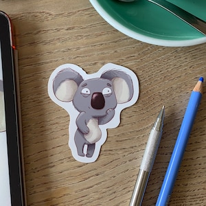 Cute Koala Sticker, Kawaii Stickers, Cute Vinyl Sticker, planner stickers, laptop sticker decal