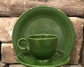 1951-1959 Vintage Fiesta-ware 3 pc Forest green setting. Rare only a nine year production run