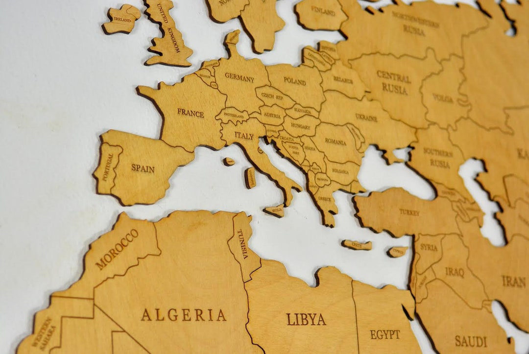 Wooden World Map of the World Wall Art Decor Wood Wall Art Home Rustic