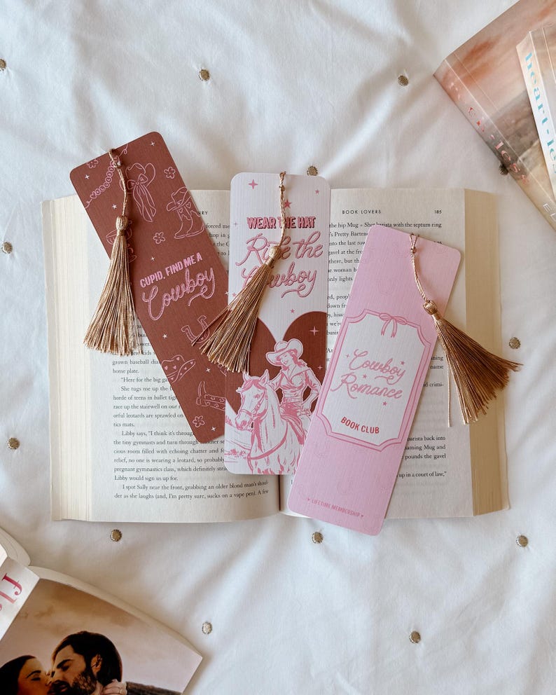 Cowboy Romance Book Club Bookmark With Tassel | Cowboy Romance Reader ...