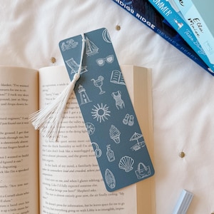 Summer Bookmark With Tassel | Blue Bookmark | Page Holder | Christmas Gift For Reader | Bookish Girlie | Soft Girl Bookmark