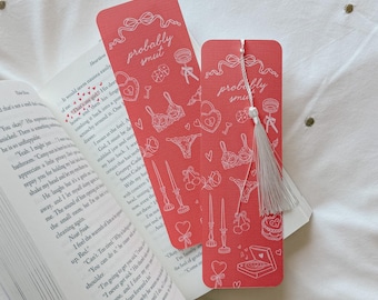 Probably Smut Bookmark with Tassel | Smut Read Bookmark | Spicy Romance Bookmark | Romance Reader Bookmark | Book Lover Gift