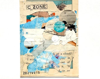 c-zone - a unique, one-of-a-kind, handmade, analog, mixed media, vintage paper, collage