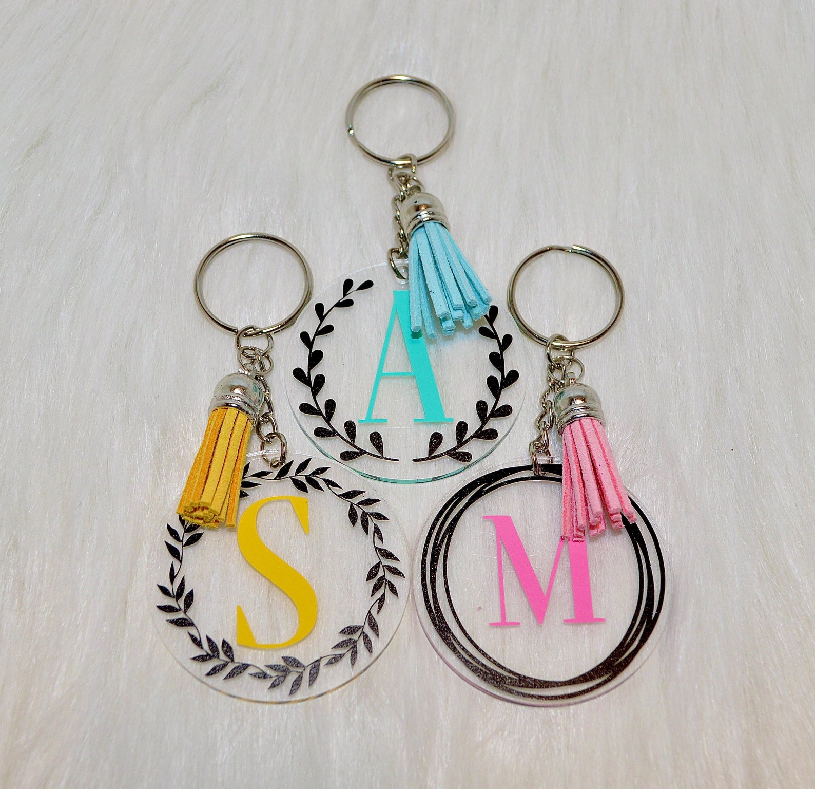 Personalized Keychain Acrylic Disc Acrylic Disc Etsy