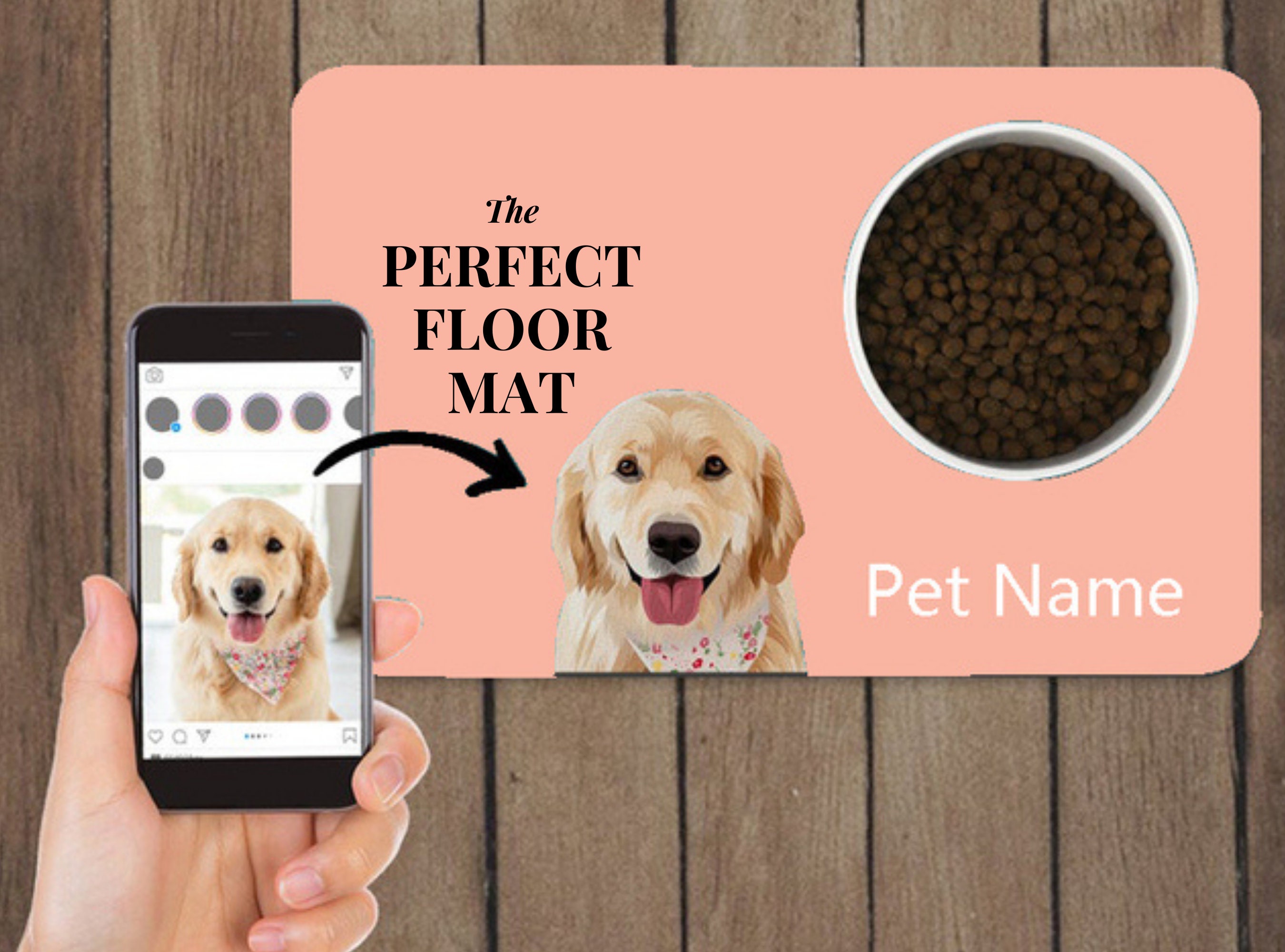 Personalized Dog Mats Using Pet Photo Name Personalized Dog Etsy
