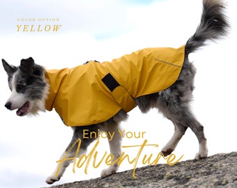 Hunde Regenmantel Wasserdicht, Hunde Regenanzug, Gelber Hunde Regenmantel, Orange Hunde Regenjacke, Hunde Regenmantel UK Wasserdichter & winddichter Wintermantel für Hunde