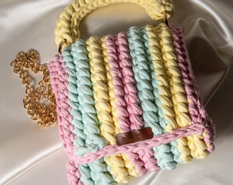 Pastel Rainbow Handbag, Unique Design