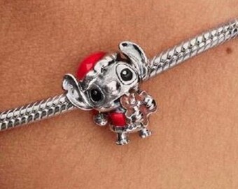 Pandora Disney Stitch Holiday Charm Red Enamel 794377C01