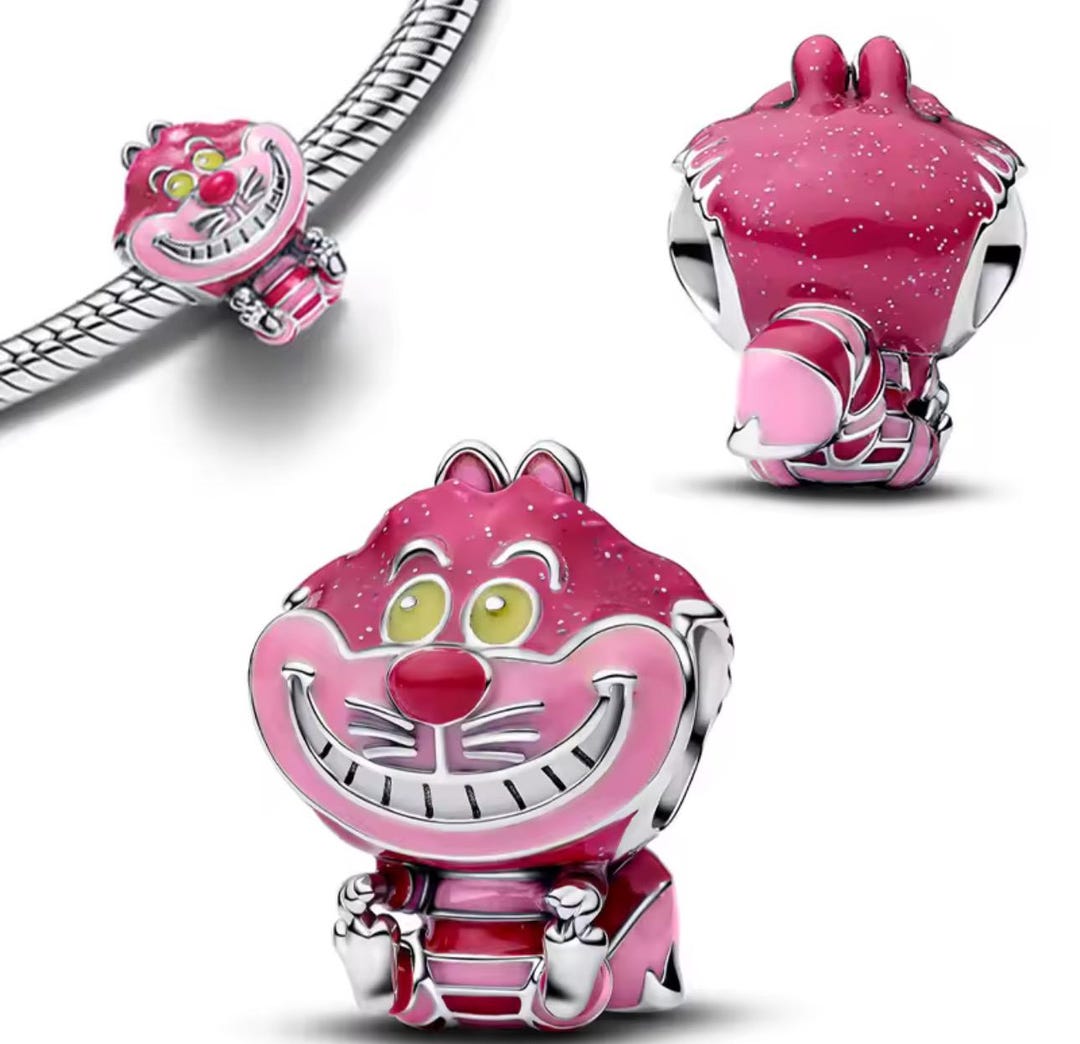 Pandora Disney Alice in Wonderland Cheshire Cat Charm Sterling