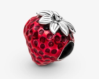 BRAND NEW* Pandora 925 Sterling Silver Seeded Strawberry Fruit Charm 791681C01