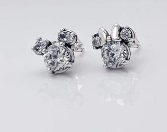 NUEVOS PENDIENTES PANDORA Disney Mickey Mouse y Minnie Mouse Brillantes 293219C01