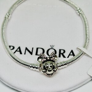 Disney Pandora Moments Pavé Minnie Mouse Clasp Snake Chain