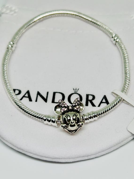 Disney Pandora Moments Pavé Minnie Mouse Clasp Snake Chain