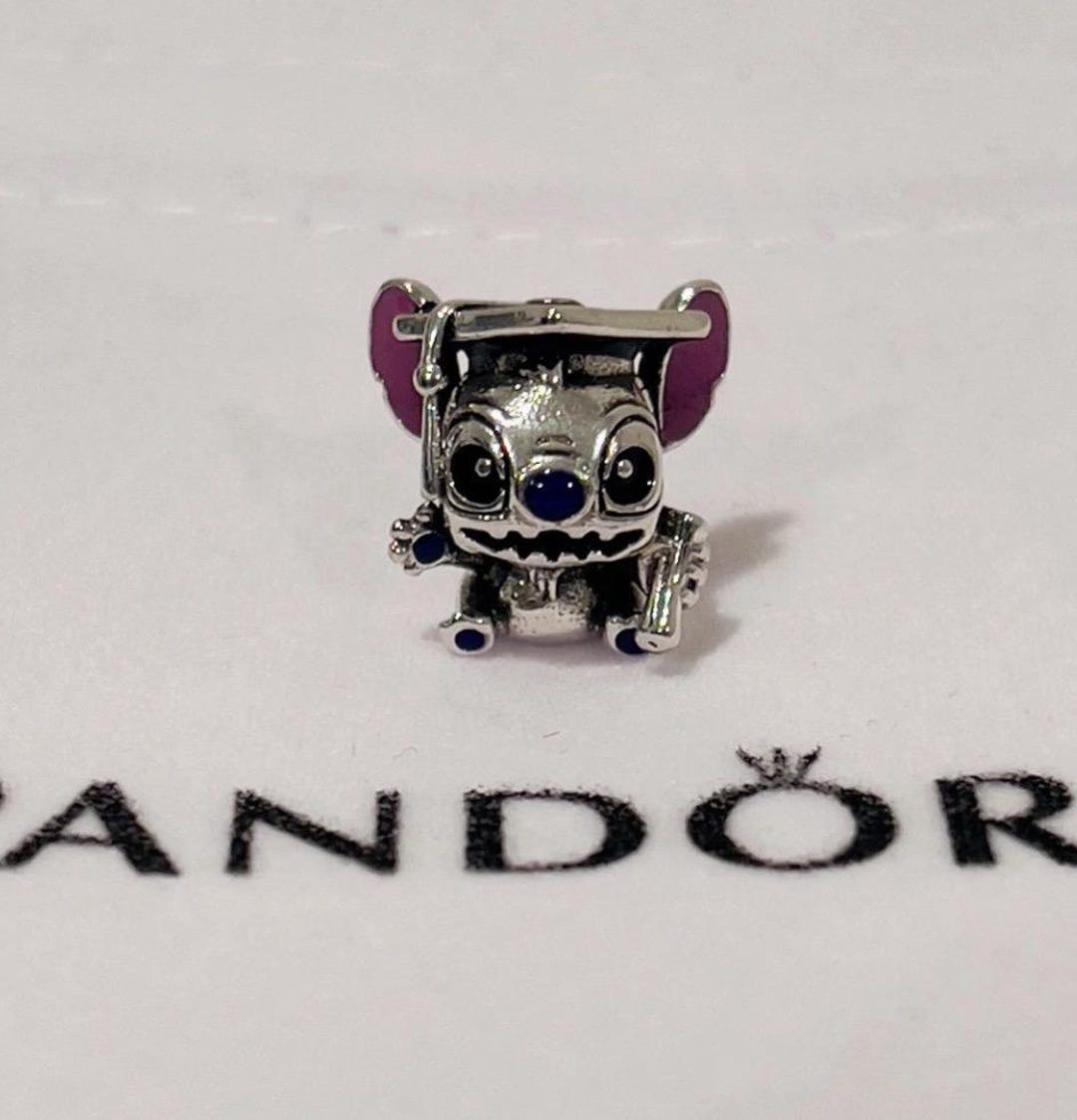 New PANDORA 925 ALE Disney Stitch 2025 Proud Graduation Charm 793789C01 ...
