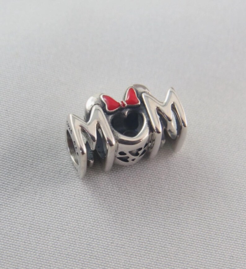 Authentic Pandora Disney Minnie Mouse Bow & Mom Charm #799363C01 - Etsy