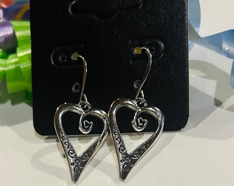 Sterling Silver plated Heart Earrings