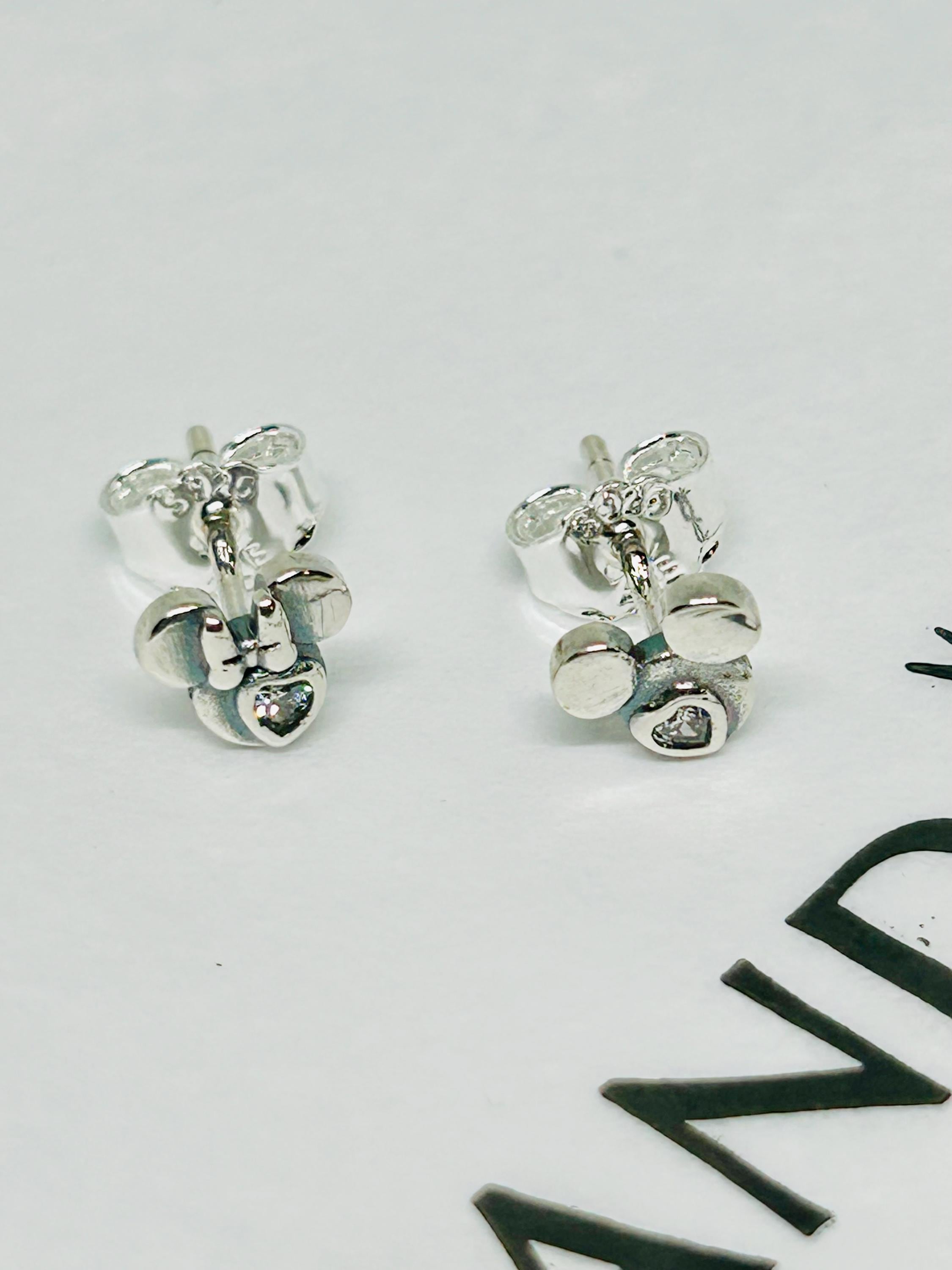 Pandora Disney Sparkling Mickey and Minnie Silhouette Stud Earrings