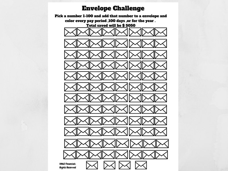 Free 100 Envelope Challenge Printable Printable Word Searches