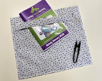 Bolsa de algodón para proyectos – Parte frontal de vinilo transparente, punto de cruz, tejido