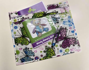 Bolsa de algodón para proyectos – Parte frontal de vinilo transparente, punto de cruz, tejido