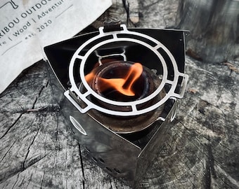 BRAKETT Lite - Support for small pot, mug or cup for Trangia Triangle stove, Stainless steel stand for original Triangle and alcohol burner