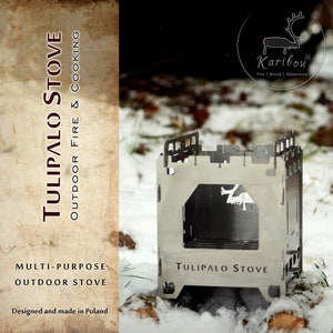 Tulipalo Stove | Outdoor Fire & Cooking | Premium Quality hobo twig stove for camping, bushcraft, survival with canvas bag | Gift for man