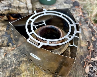 BRAKETT Lite: Stainless Steel Pot Stand for Trangia Triangle - Ultralight Support for Espresso Makers, Mugs, and Small Cookware