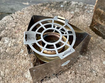 BRAKETT - Support for small pot, pan, mug or cup for Trangia Triangle stove, Stainless steel stand for original Triangle and alcohol burner